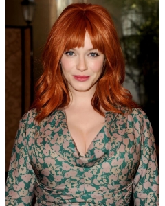 Natural Shoulder Length Wavy With Bangs Capless Copper Human Hair Women Wigs Natural Shoulder Length Wavy With Bangs Capless Copper Human Hair Women Wigs