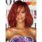 Rihanna Relaxed and Sweet Mid-length Body Wavy With Bangs Lace Front Human Hair Wig For Women
