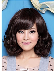 Ideal Brown Wavy Capless Synthetic  Medium Women Wigs Ideal Brown Wavy Capless Synthetic  Medium Women Wigs
